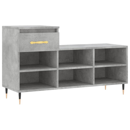 Shoe Cabinet Concrete Grey 102x36x60 cm Engineered Wood