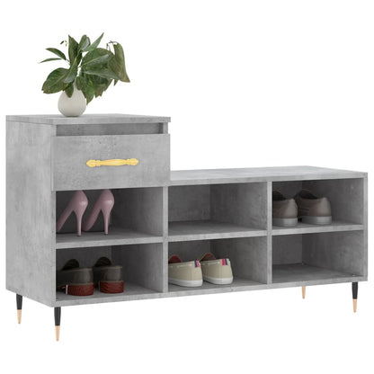 Shoe Cabinet Concrete Grey 102x36x60 cm Engineered Wood