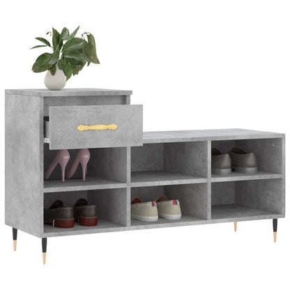 Shoe Cabinet Concrete Grey 102x36x60 cm Engineered Wood