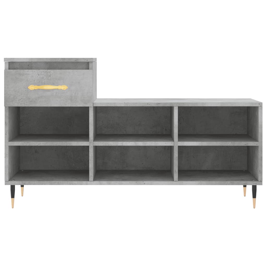 Shoe Cabinet Concrete Grey 102x36x60 cm Engineered Wood