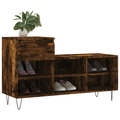 Shoe Cabinet Smoked Oak 102x36x60 cm Engineered Wood