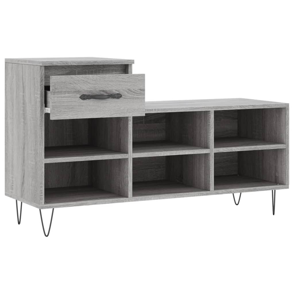 Shoe Cabinet Grey Sonoma 102x36x60 cm Engineered Wood