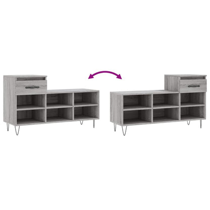 Shoe Cabinet Grey Sonoma 102x36x60 cm Engineered Wood