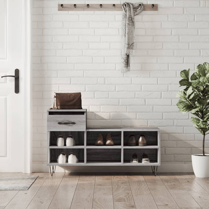 Shoe Cabinet Grey Sonoma 102x36x60 cm Engineered Wood