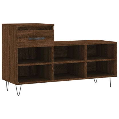 Shoe Cabinet Brown Oak 102x36x60 cm Engineered Wood