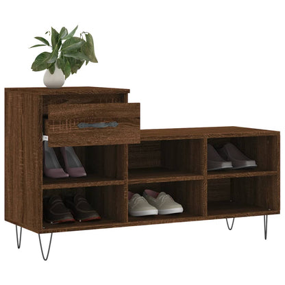 Shoe Cabinet Brown Oak 102x36x60 cm Engineered Wood