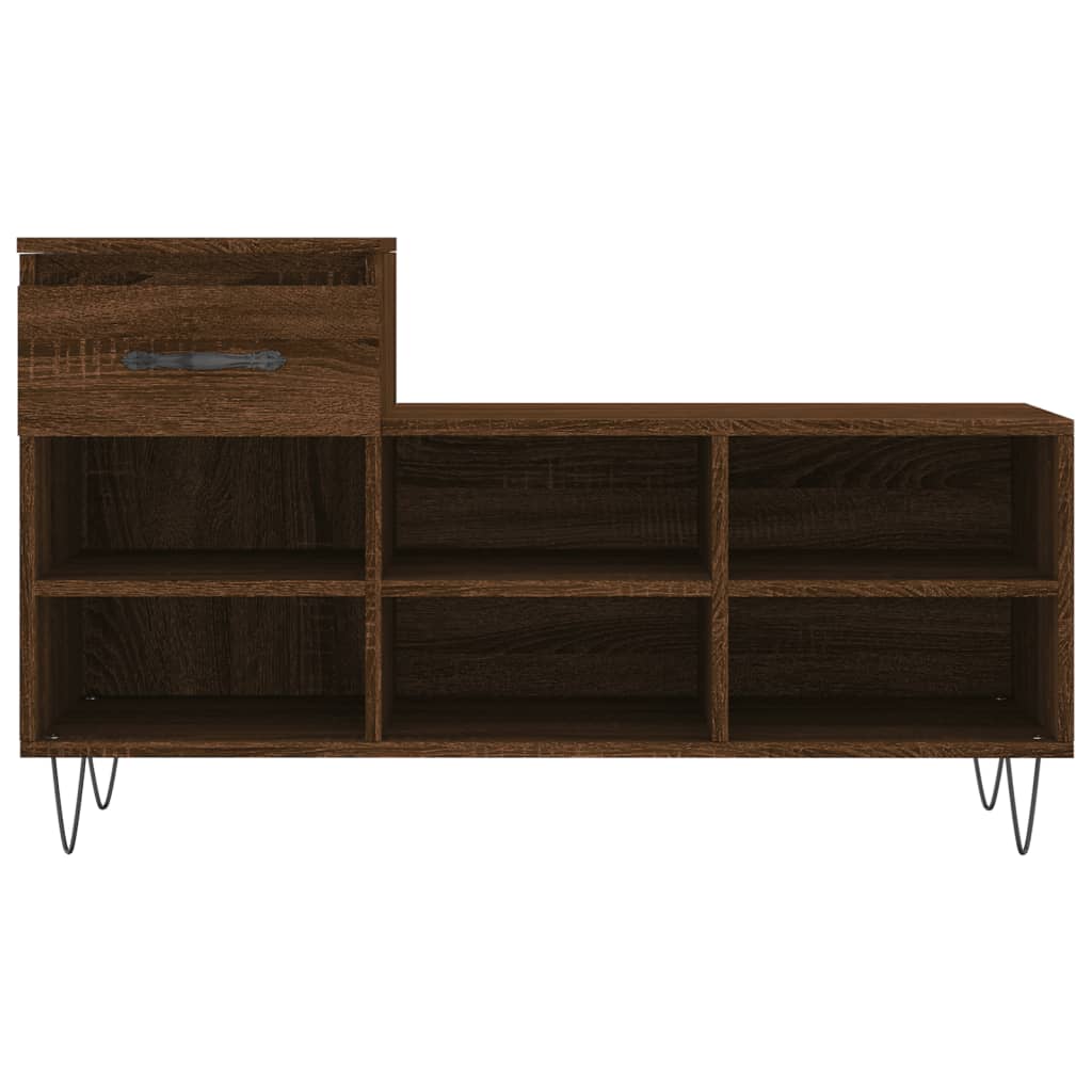 Shoe Cabinet Brown Oak 102x36x60 cm Engineered Wood