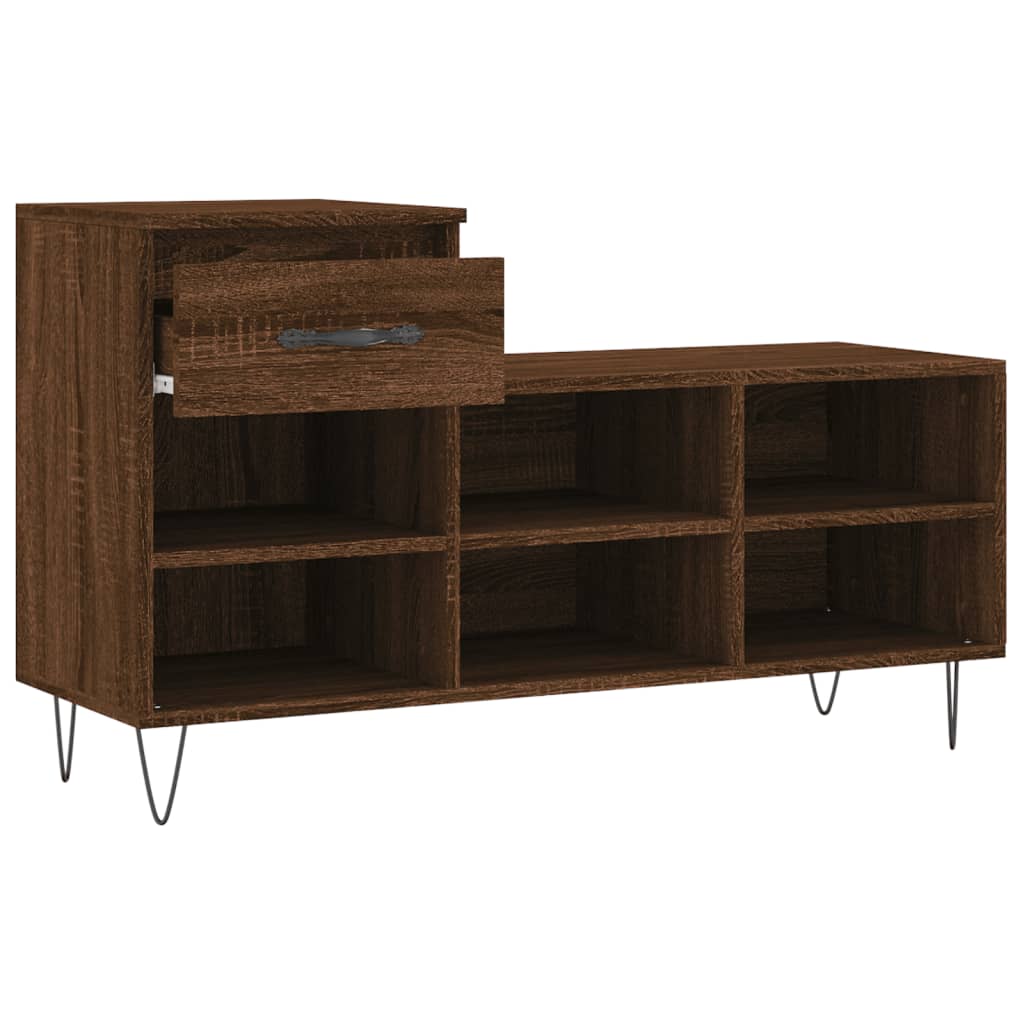 Shoe Cabinet Brown Oak 102x36x60 cm Engineered Wood