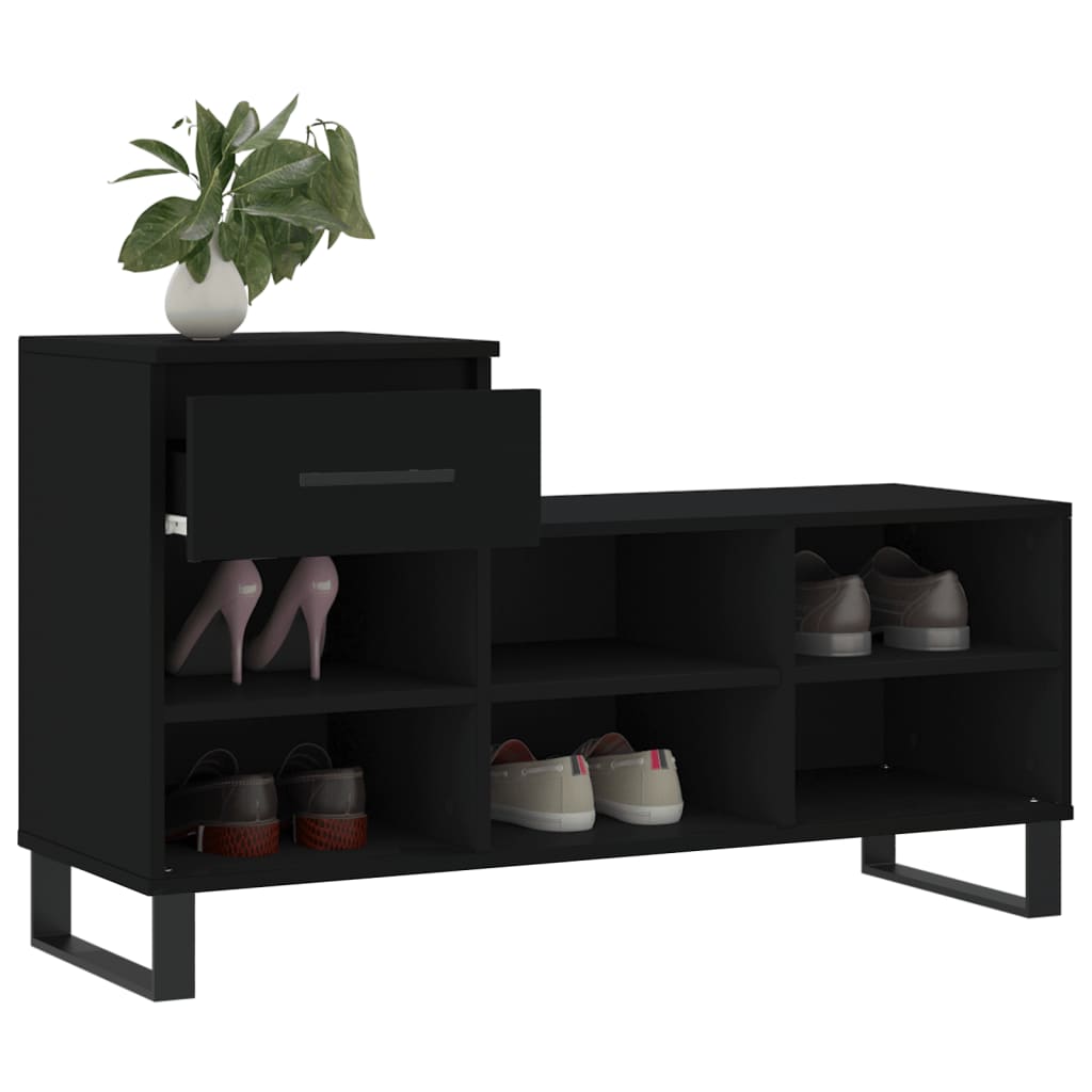 Shoe Cabinet Black 102x36x60 cm Engineered Wood