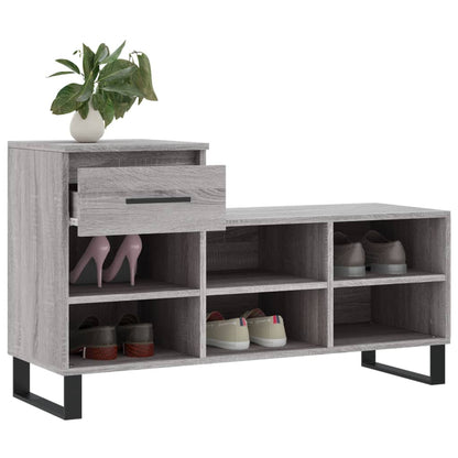 Shoe Cabinet Grey Sonoma 102x36x60 cm Engineered Wood