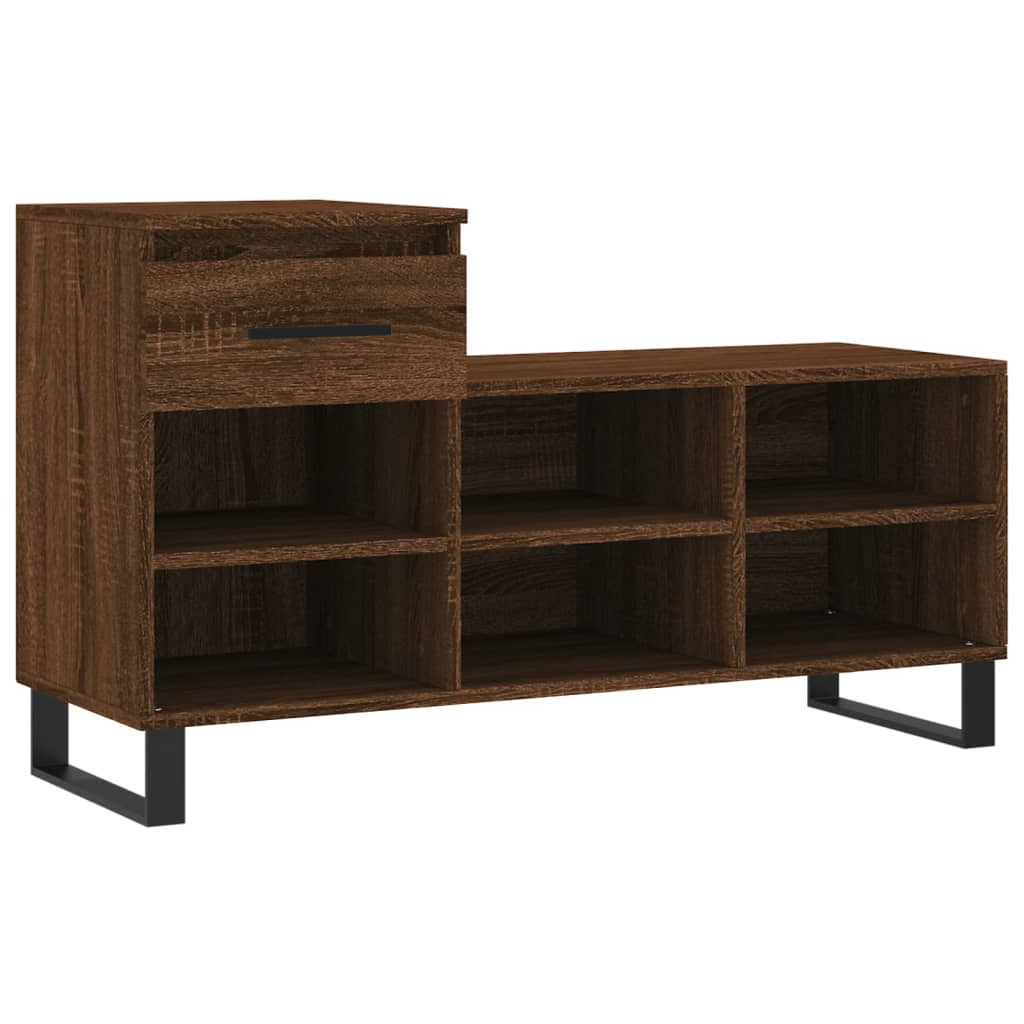 Shoe Cabinet Brown Oak 102x36x60 cm Engineered Wood