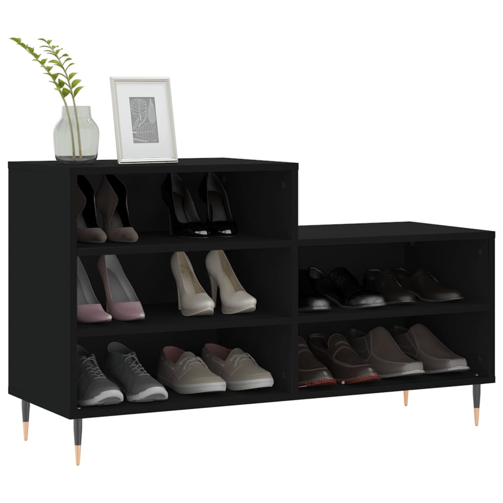 Shoe Cabinet Black 102x36x60 cm Engineered Wood