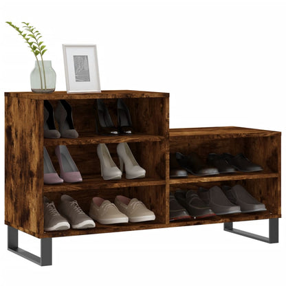 Shoe Cabinet Smoked Oak 102x36x60 cm Engineered Wood