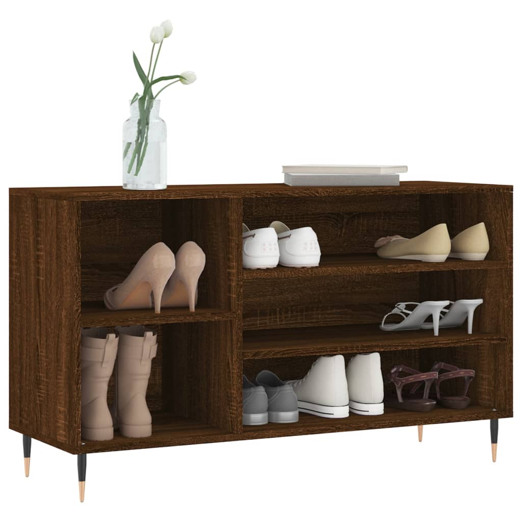 Shoe Cabinet Brown Oak 102x36x60 cm Engineered Wood