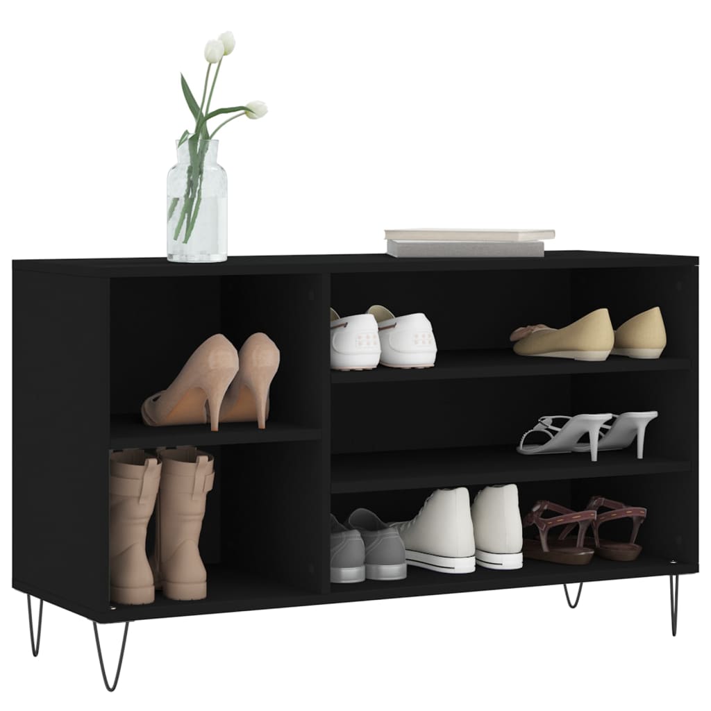 Shoe Cabinet Black 102x36x60 cm Engineered Wood