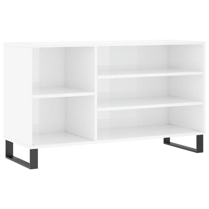 Shoe Cabinet High Gloss White 102x36x60 cm Engineered Wood