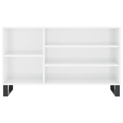 Shoe Cabinet High Gloss White 102x36x60 cm Engineered Wood