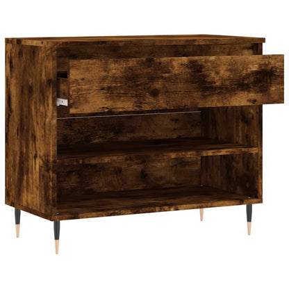 Shoe Cabinet Smoked Oak 70x36x60 cm Engineered Wood