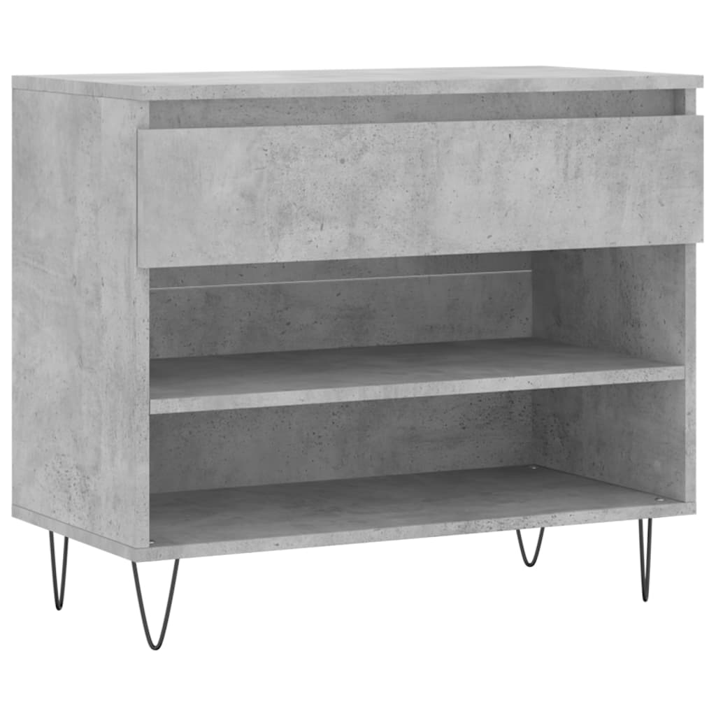 Shoe Cabinet Concrete Grey 70x36x60 cm Engineered Wood