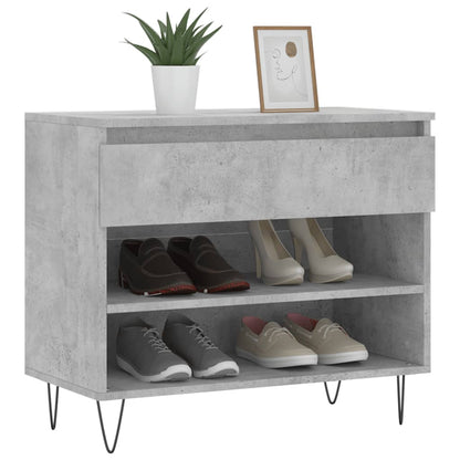 Shoe Cabinet Concrete Grey 70x36x60 cm Engineered Wood