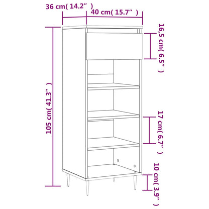 Shoe Cabinet White 40x36x105 cm Engineered Wood