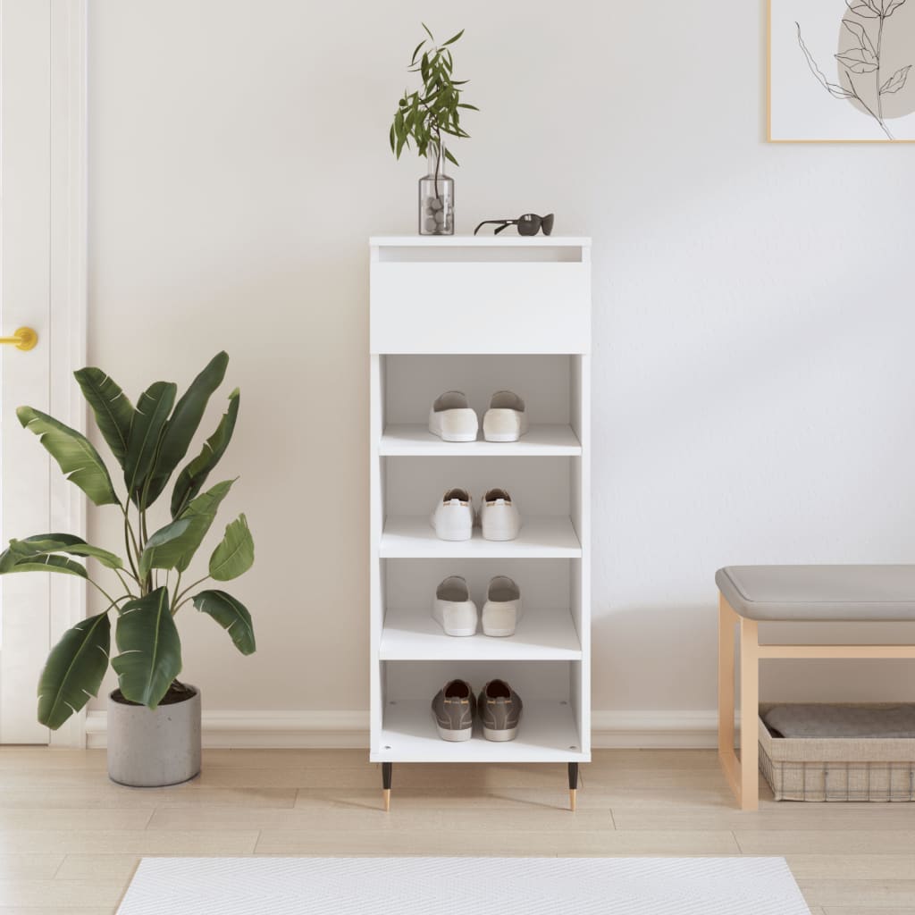 Shoe Cabinet White 40x36x105 cm Engineered Wood