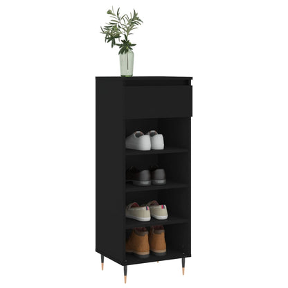 Shoe Cabinet Black 40x36x105 cm Engineered Wood