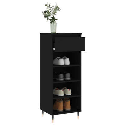 Shoe Cabinet Black 40x36x105 cm Engineered Wood