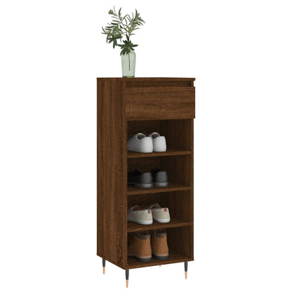 Shoe Cabinet Brown Oak 40x36x105 cm Engineered Wood