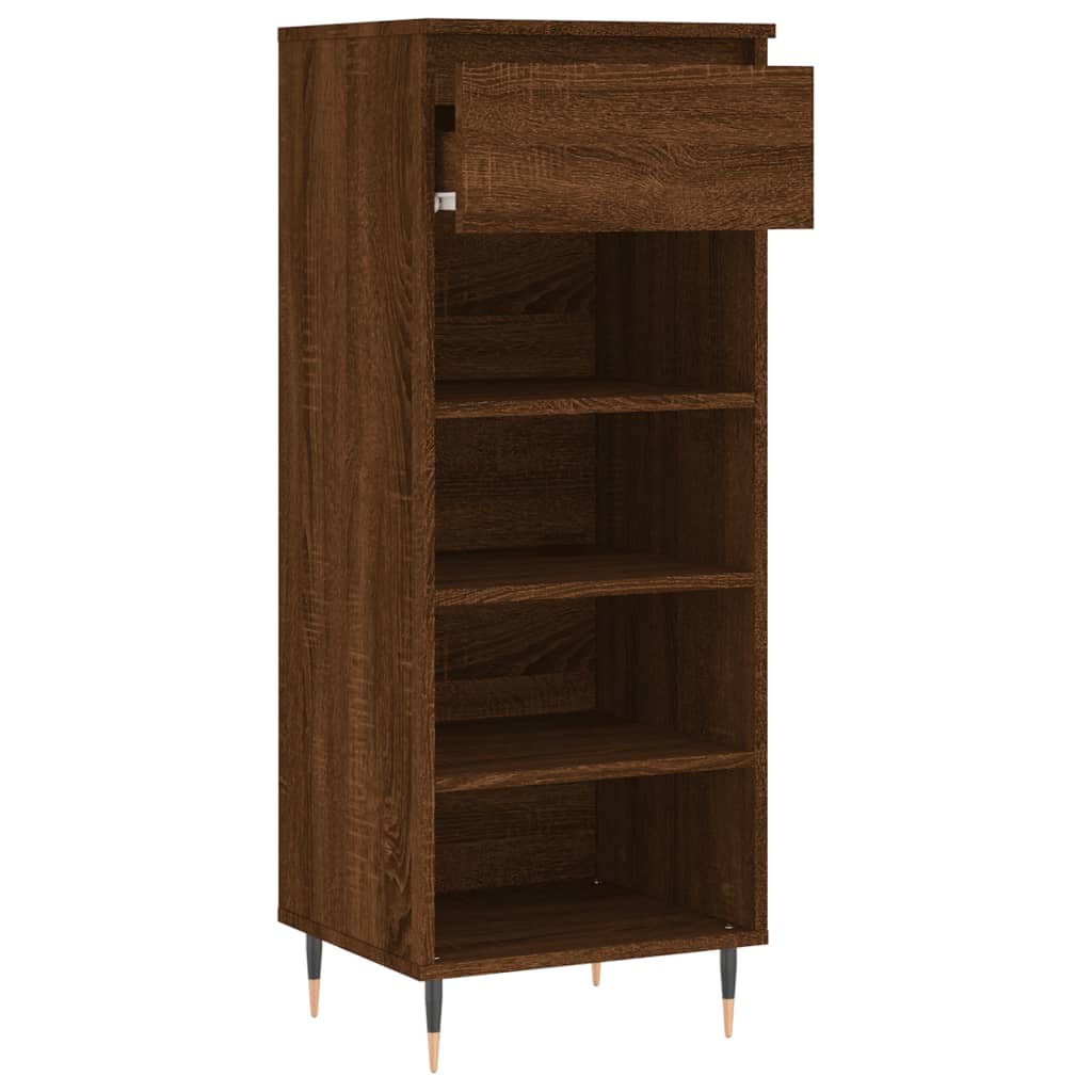 Shoe Cabinet Brown Oak 40x36x105 cm Engineered Wood