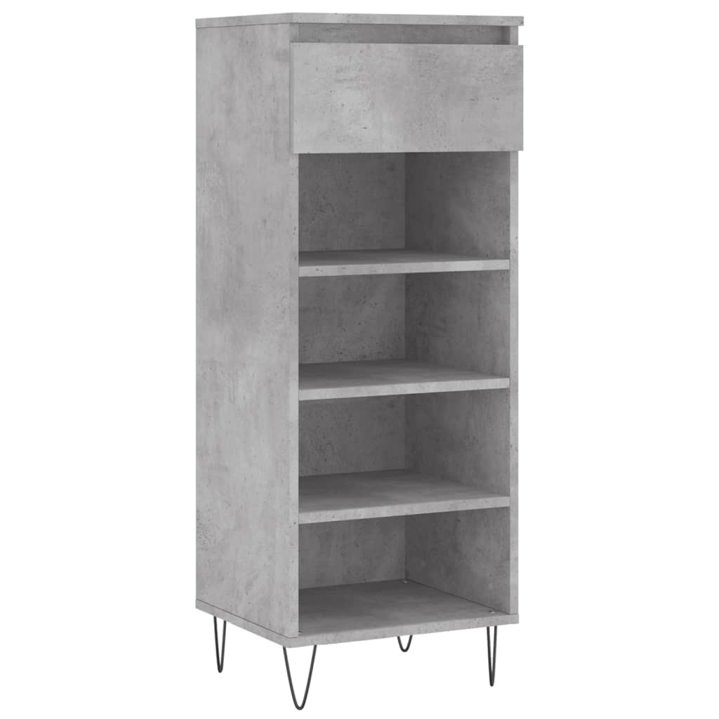 Shoe Cabinet Concrete Grey 40x36x105 cm Engineered Wood