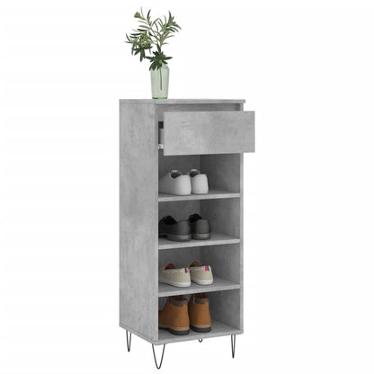 Shoe Cabinet Concrete Grey 40x36x105 cm Engineered Wood