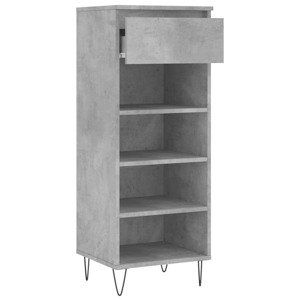 Shoe Cabinet Concrete Grey 40x36x105 cm Engineered Wood