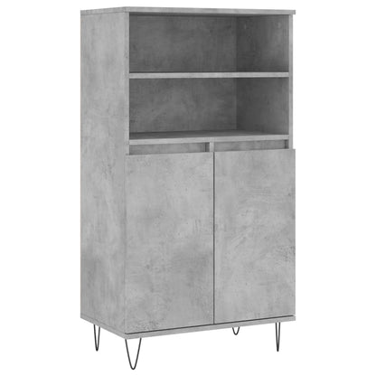 Highboard Concrete Grey 60x36x110 cm Engineered Wood