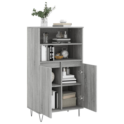 Highboard Grey Sonoma 60x36x110 cm Engineered Wood