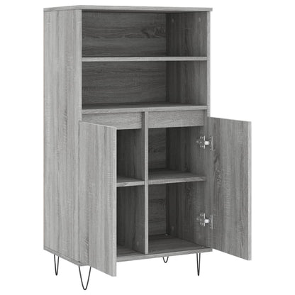 Highboard Grey Sonoma 60x36x110 cm Engineered Wood