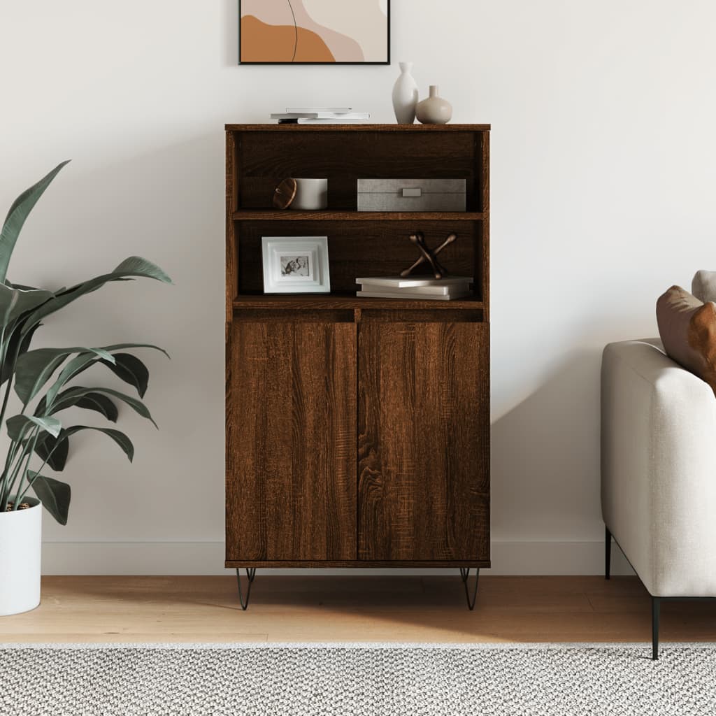 Highboard Brown Oak 60x36x110 cm Engineered Wood