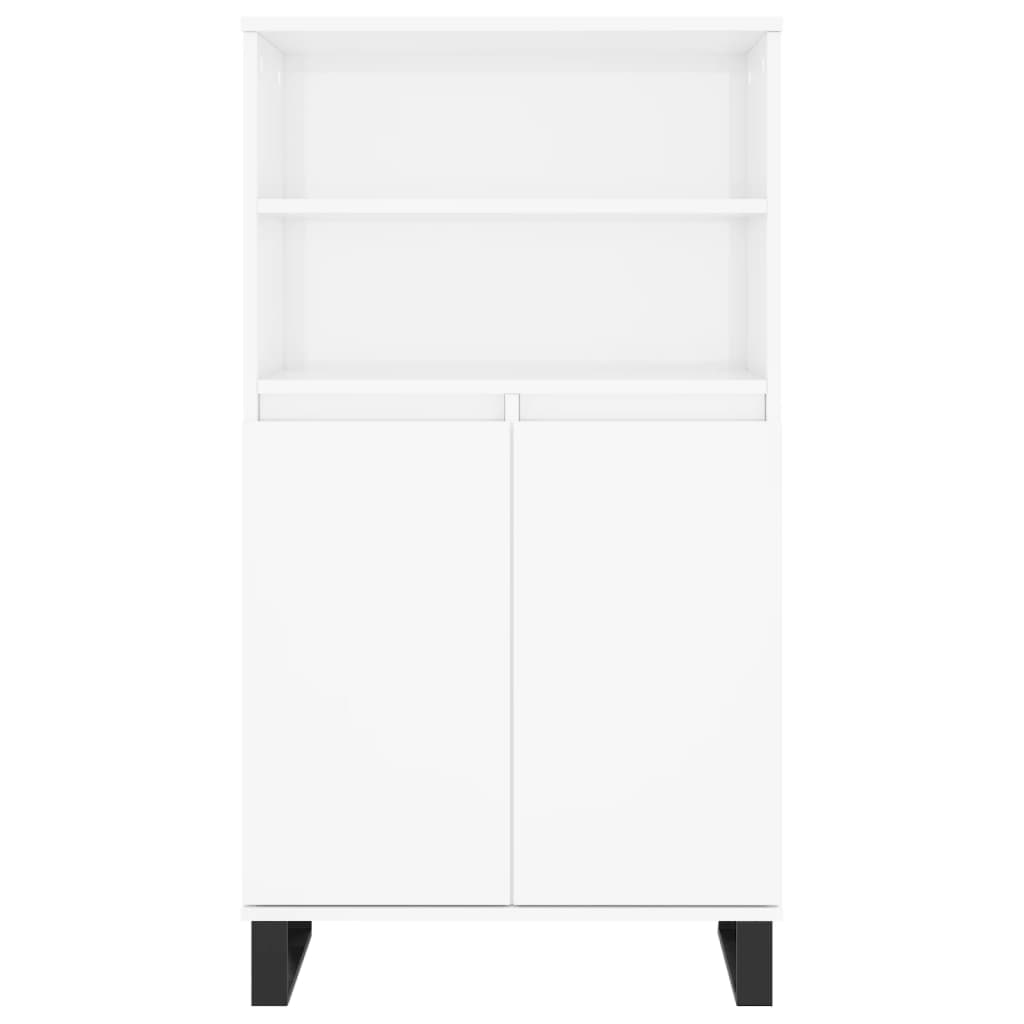 Highboard High Gloss White 60x36x110 cm Engineered Wood