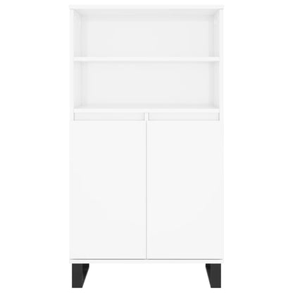 Highboard High Gloss White 60x36x110 cm Engineered Wood