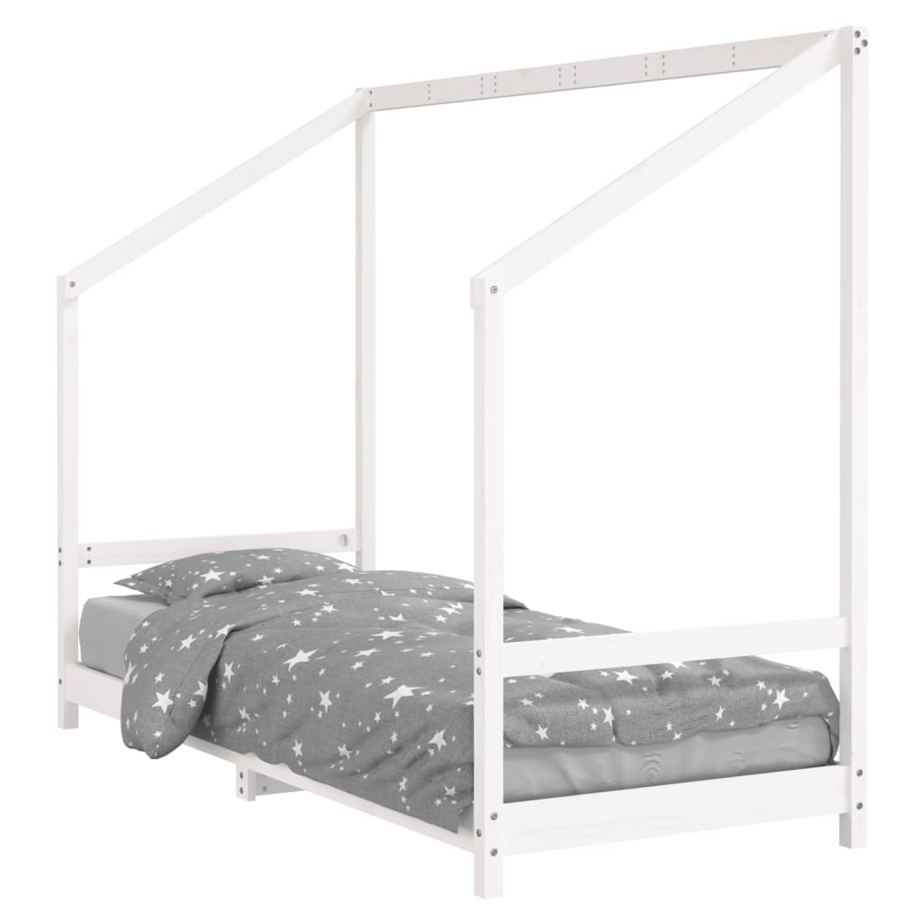 Kids Bed Frame White 80x200 cm Solid Wood Pine