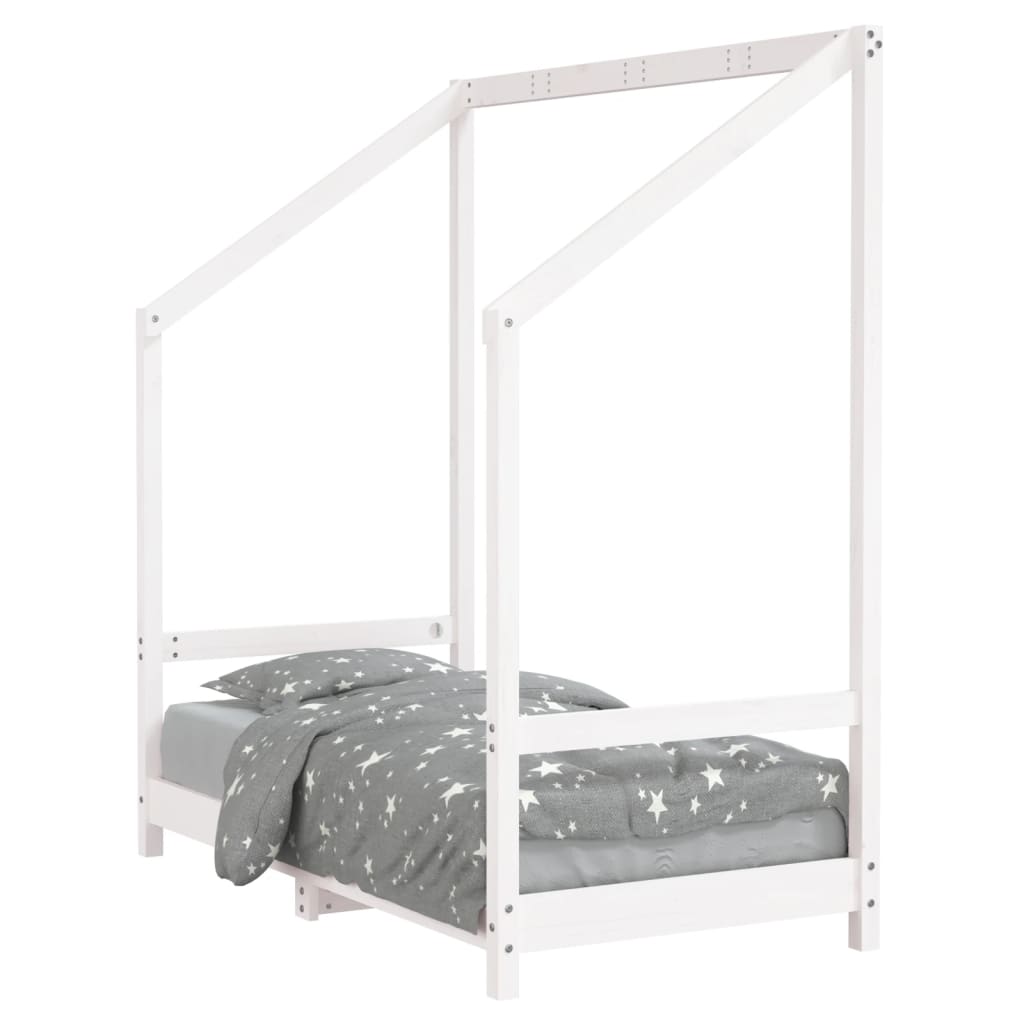 Kids Bed Frame White 70x140 cm Solid Wood Pine