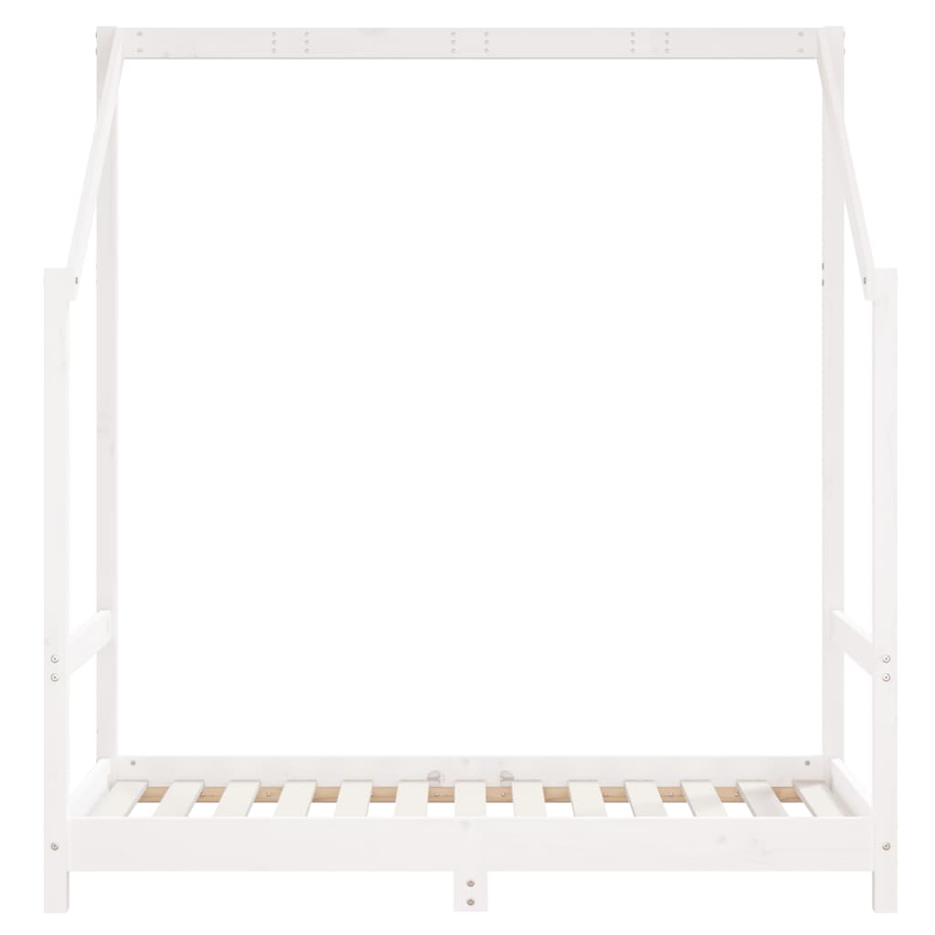 Kids Bed Frame White 70x140 cm Solid Wood Pine