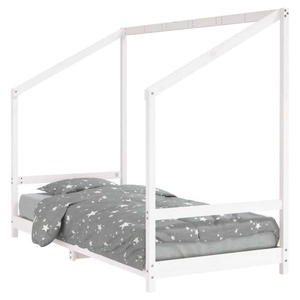 Kids Bed Frame White 90x190 cm Solid Wood Pine