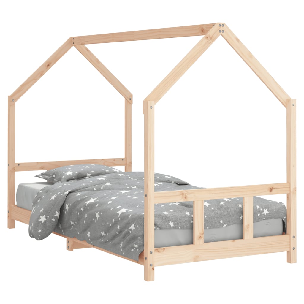 Kids Bed Frame 90x200 cm Solid Wood Pine