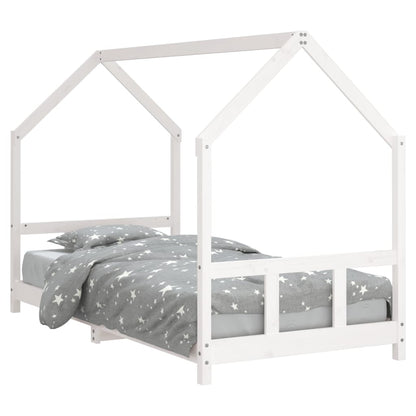 Kids Bed Frame White 90x200 cm Solid Wood Pine