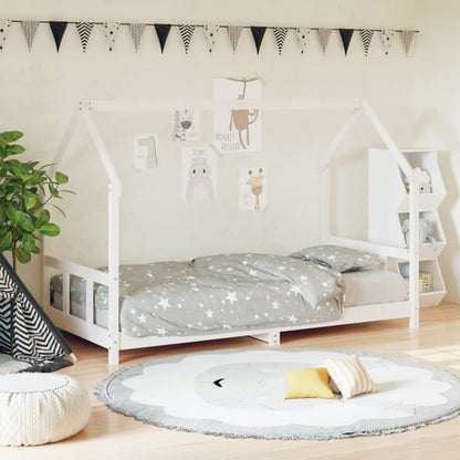 Kids Bed Frame White 90x200 cm Solid Wood Pine