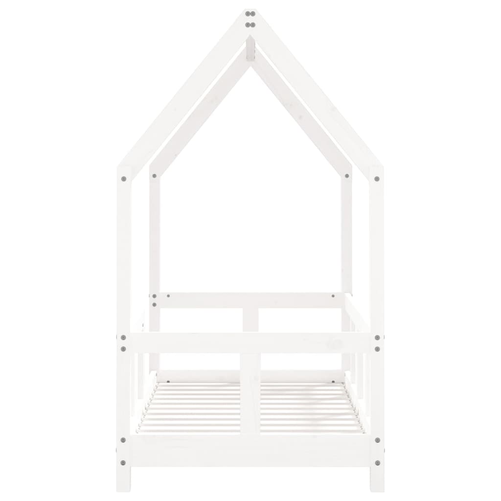 Kids Bed Frame White 70x140 cm Solid Wood Pine