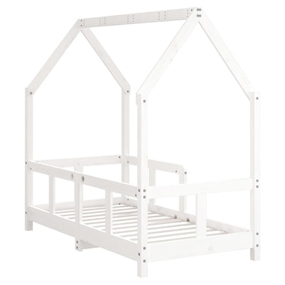 Kids Bed Frame White 70x140 cm Solid Wood Pine