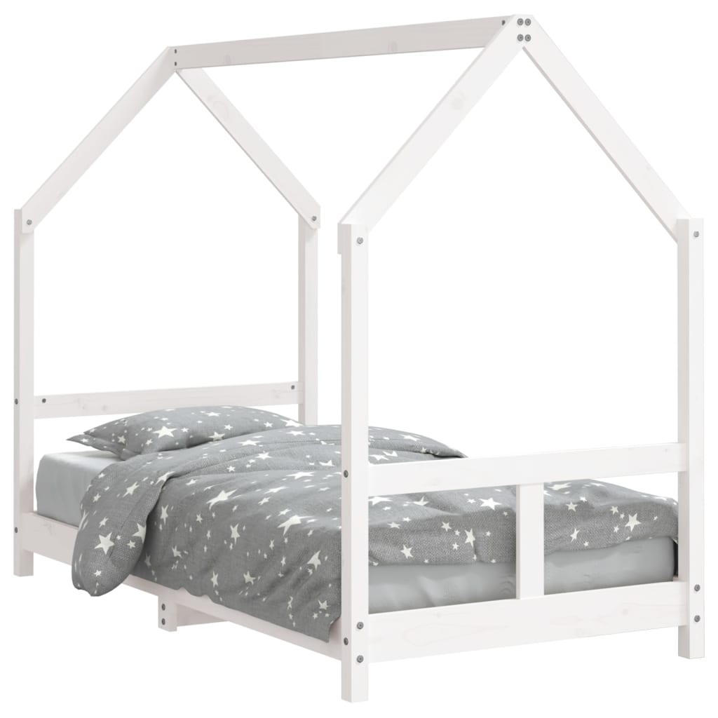 Kids Bed Frame White 80x160 cm Solid Wood Pine