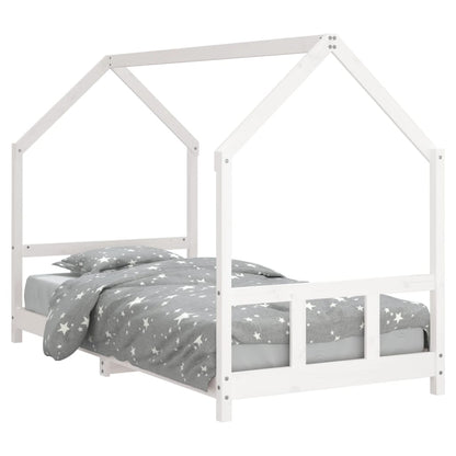 Kids Bed Frame White 90x190 cm Solid Wood Pine